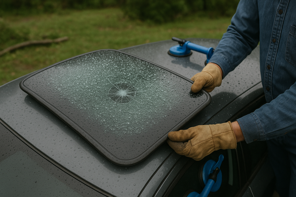 Sunroof Replacement After Storm Damage Sunroof Replacement After Storm Damage