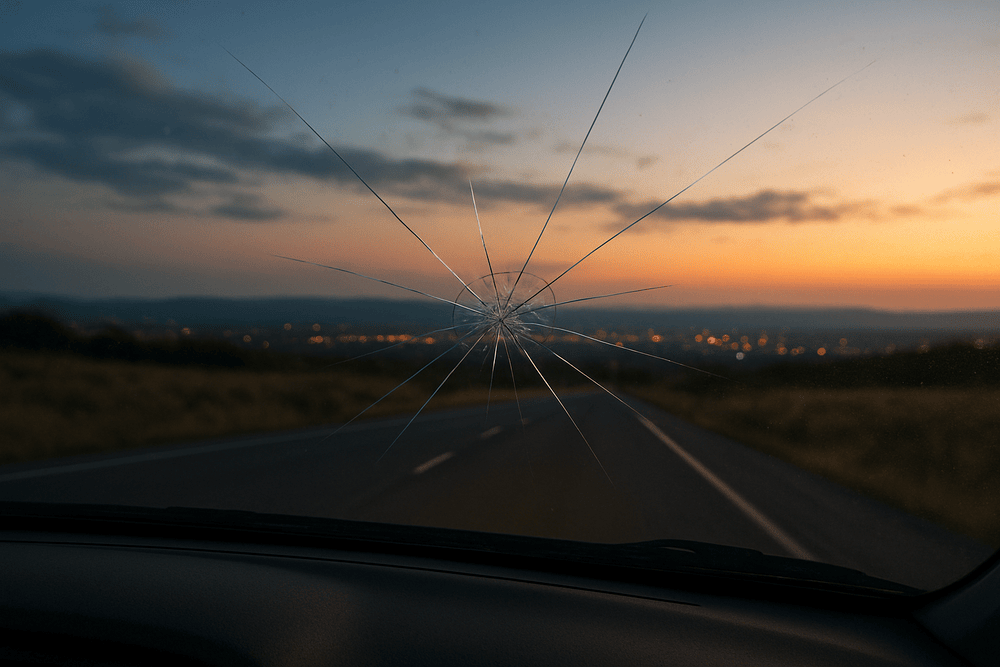 Car Stone Windshield Chip Repair for Highway Travel
