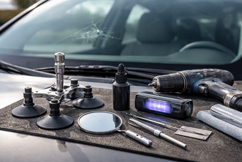 Tools Used in Broken Windshield Repair