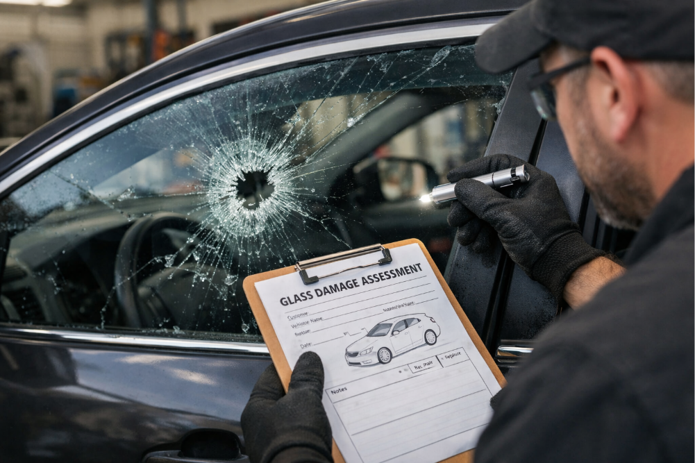 Side Window Glass Replacement Damage Assessment