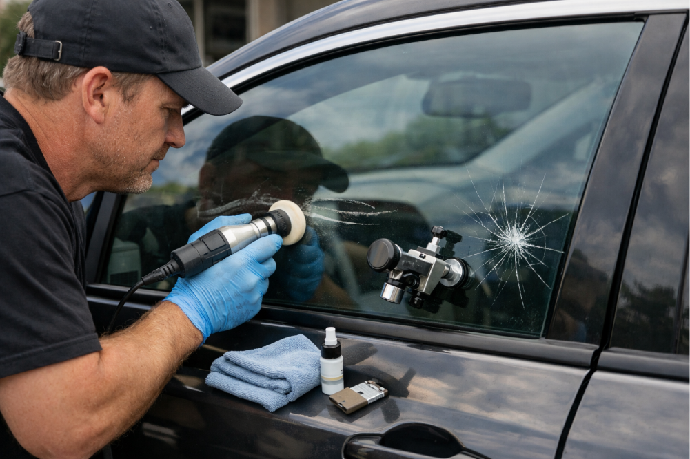 Car Side Window Repair for Scratches and Cracks
